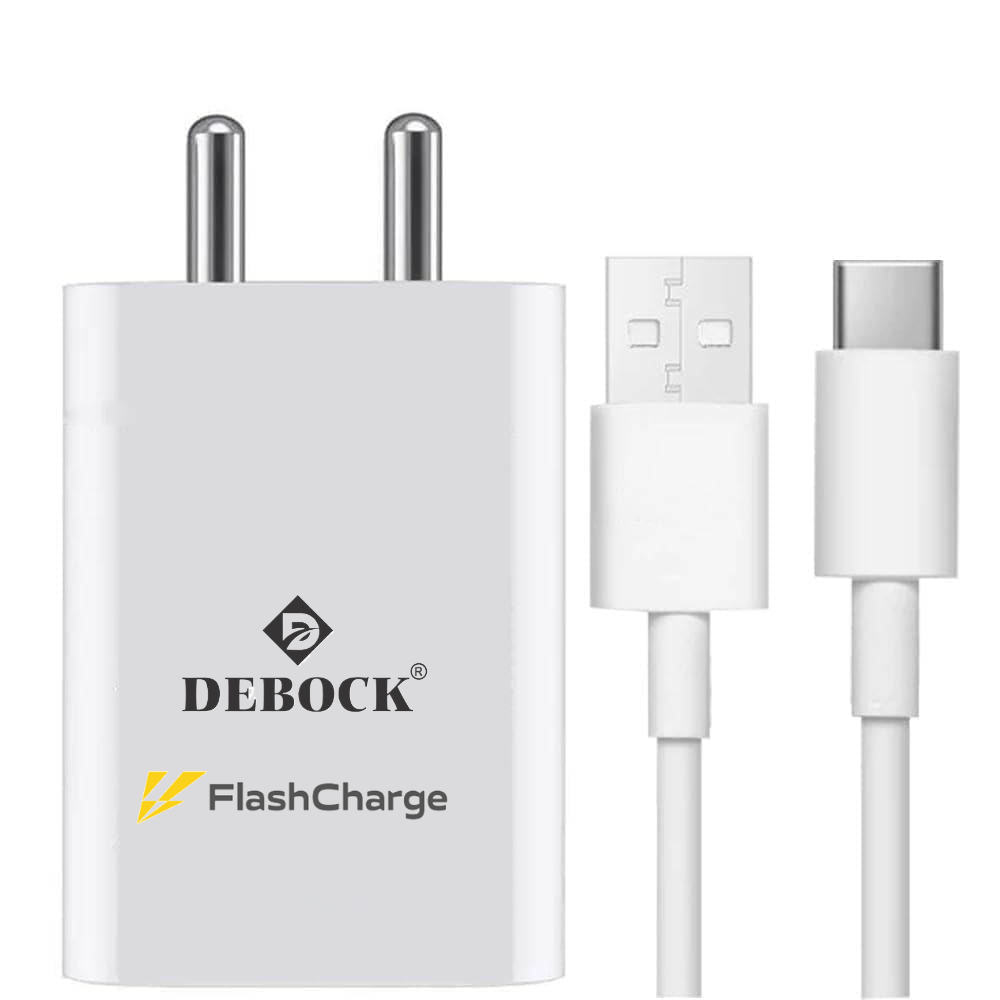 Debock 44w Flash Vooc Fast Charging Multi Support Charger (White). - DEBOCK