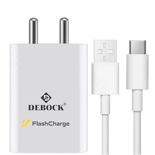 Debock 44w Flash Vooc Fast Charging Multi Support Charger (White). - DEBOCK