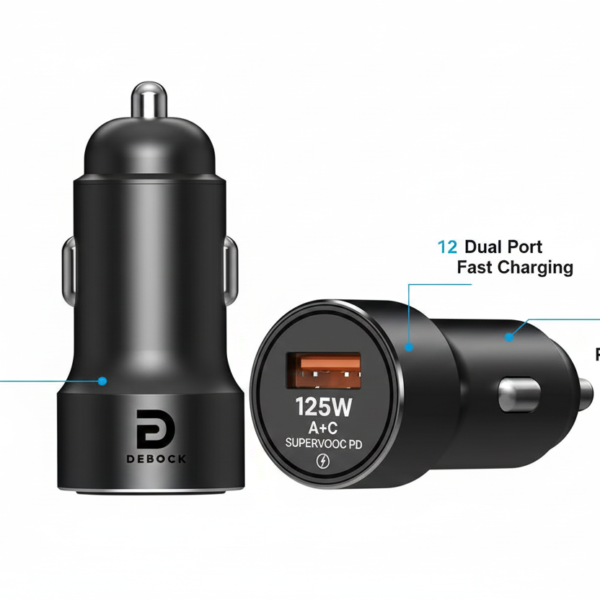 Debock 125W USB-A + USB-C PD SuperVOOC Fast Car Charger
